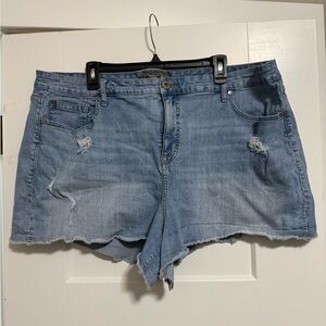 torrid Light Blue Distressed Denim Shorts